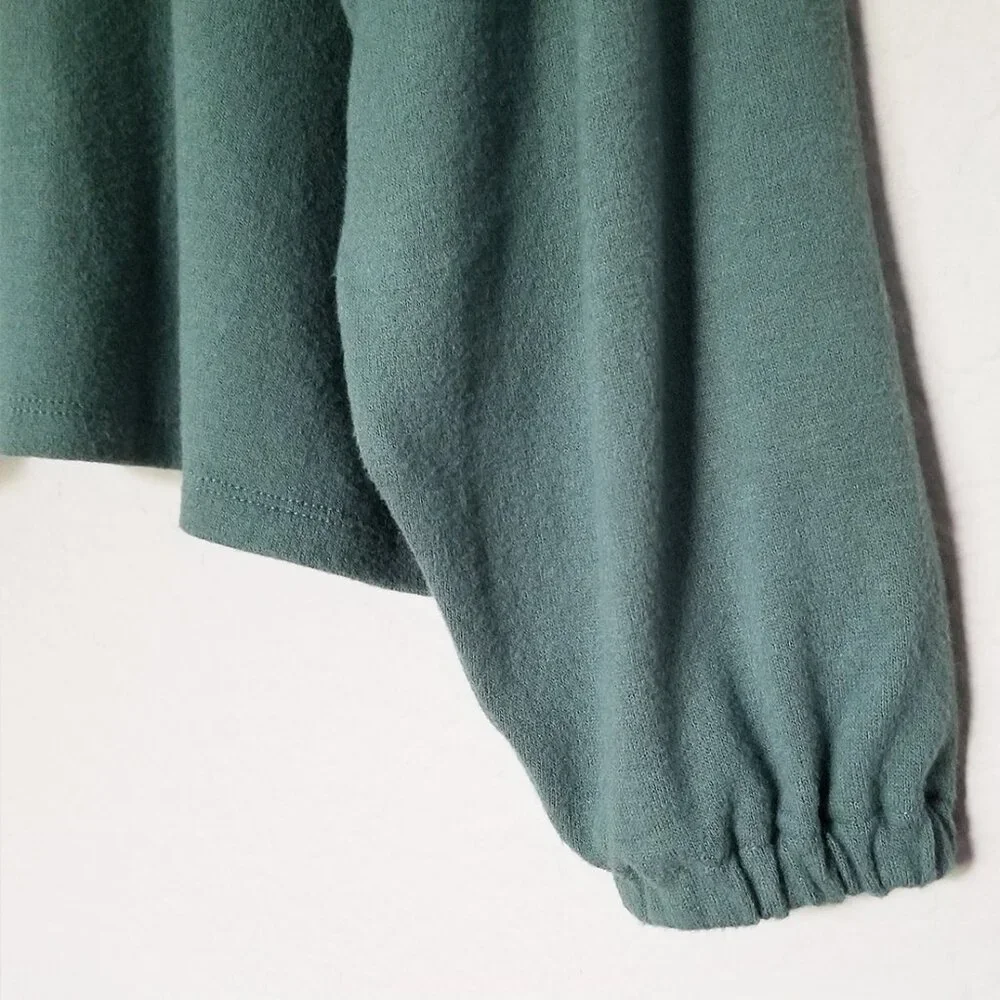 Madewell Dreamiest Knit Long-Sleeve Tee Size M Simply Sage Green Balloon Slv $68 - Picture 10 of 15